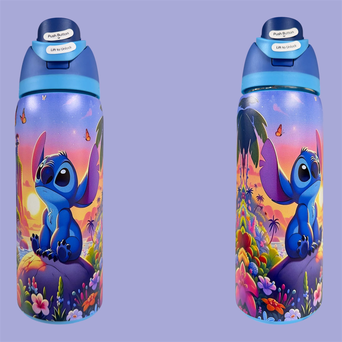 (#4) BLUE ALIEN SUNSET WATER CANISTER WITH BUILT IN STRAW 32 OZ./945 ML 1 PC