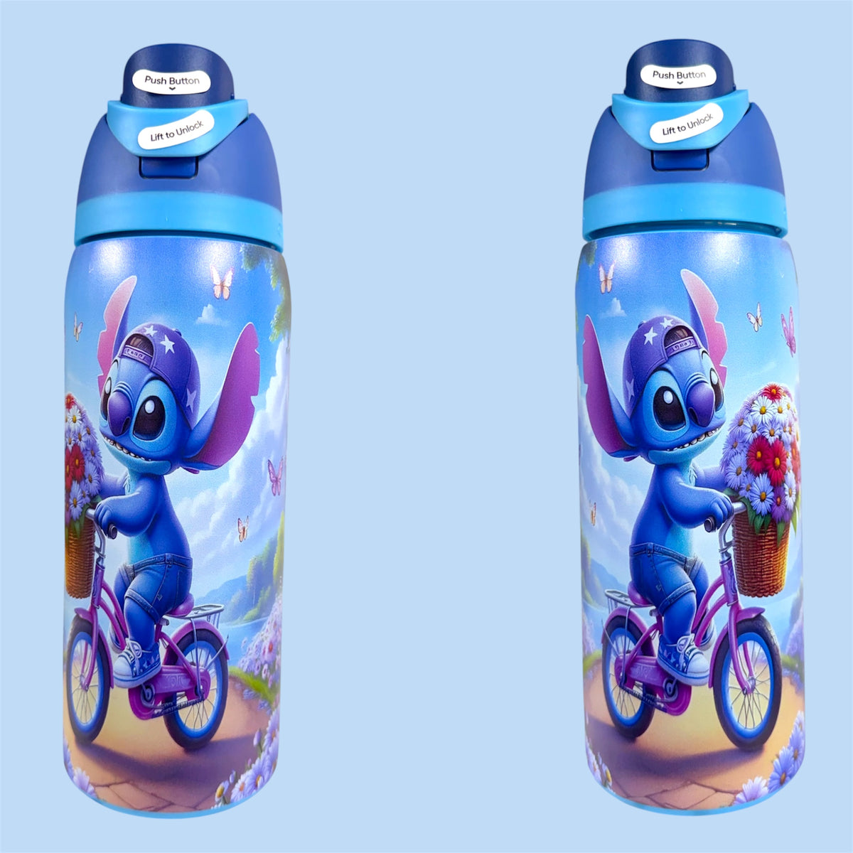 (#6) BLUE ALIEN BIKE WATER CANISTER WITH BUILT IN STRAW 32 OZ./945 ML 1 PC