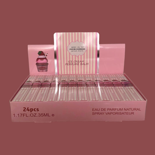 BERRY ON TOP PINK ICE CREAM TRAVEL SIZE PERFUME 24 PCS DISPLAY SYP-PF90