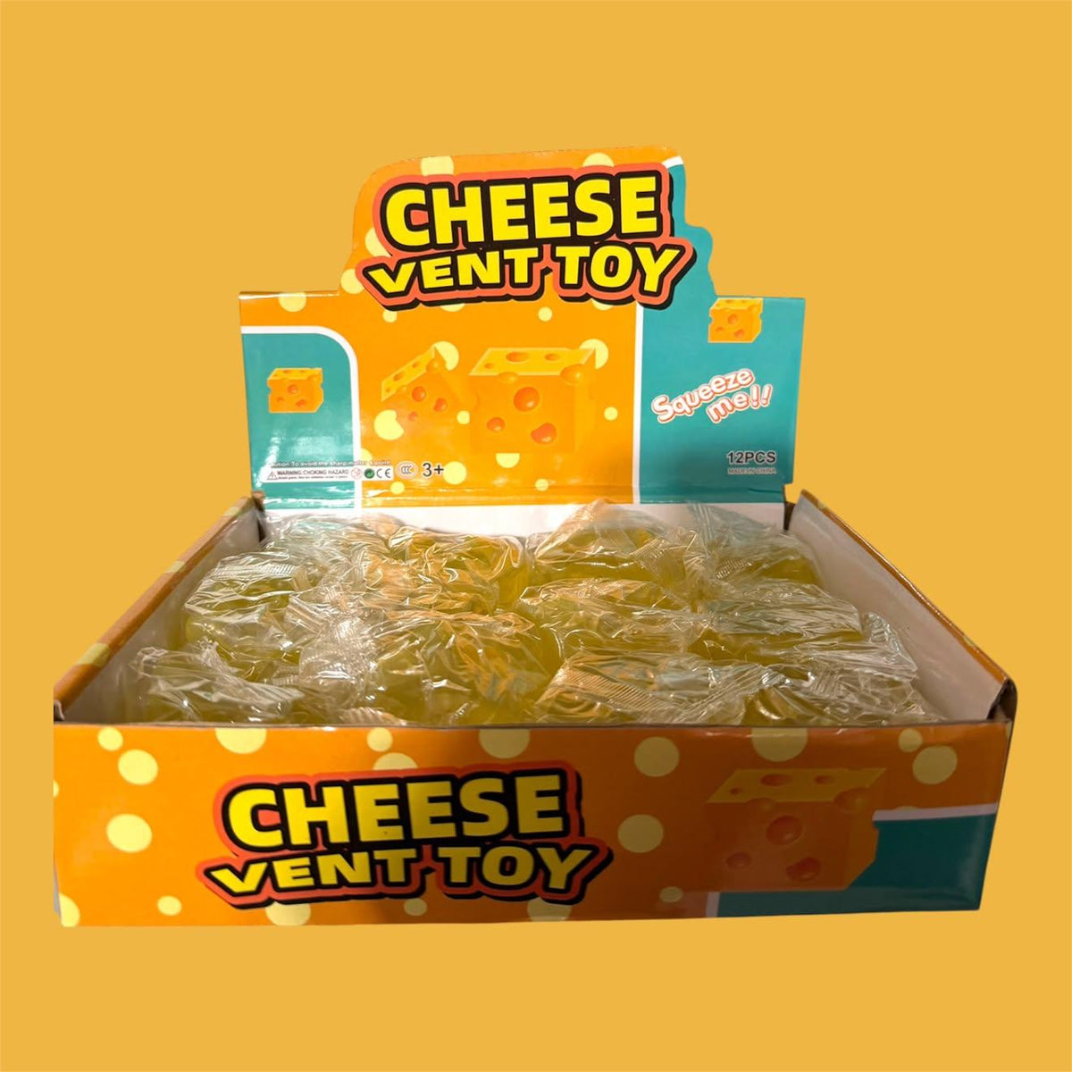 CHEESE VENT TOY SQUISHY 12 PCS DISPLAY