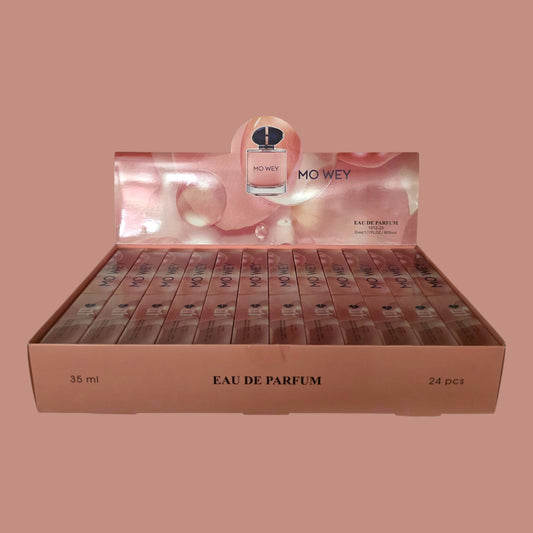 MO WEY TRAVEL SIZE PERFUME 24 PCS DISPLAY 1912-23