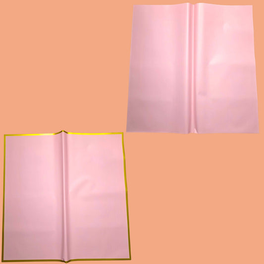 PINK WITH GOLD BORDER KOREAN PAPER 20 PCS