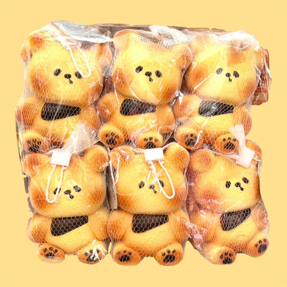 FLUFFY BREAD BEAR SQUISHY 12 PCS DISPLAY