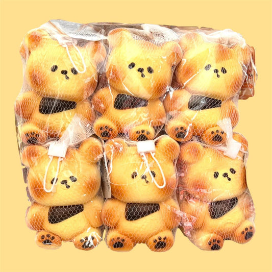 FLUFFY BREAD BEAR SQUISHY 12 PCS DISPLAY