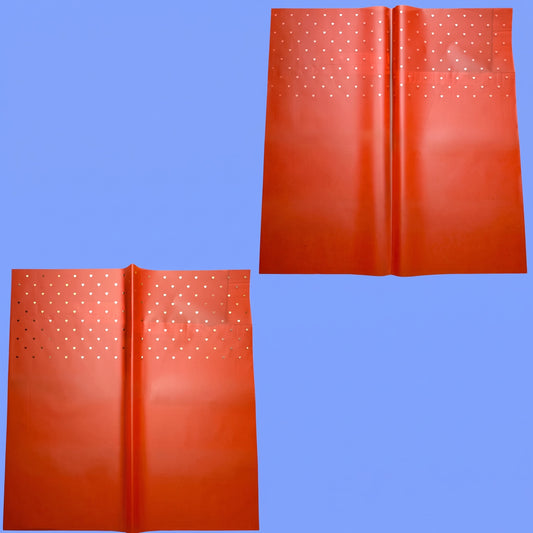 RED KOREAN PAPER WITH FRONT GOLD & BACK PINK HEARTS 20 PCS