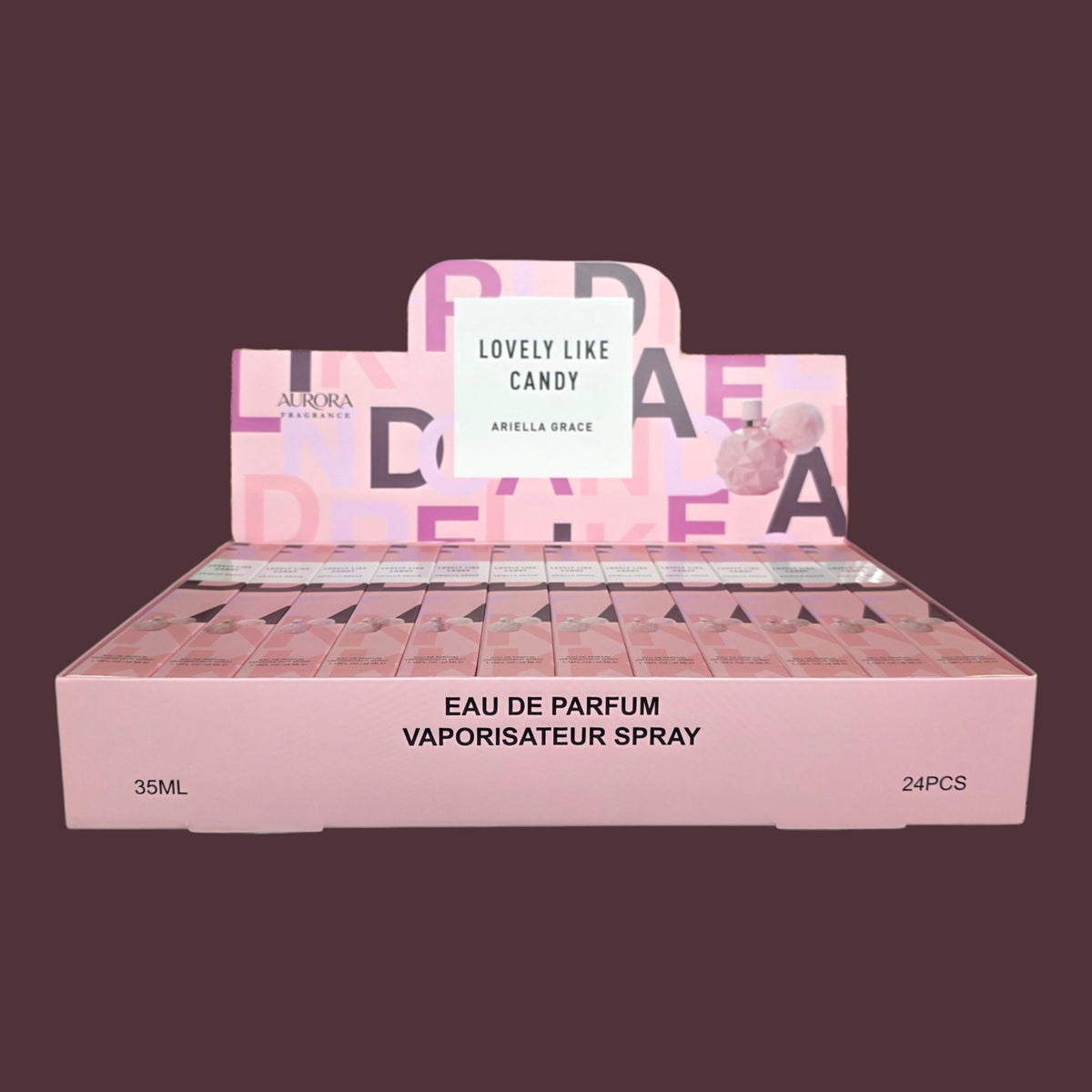 LOVELY LIKE CANDY TRAVEL SIZE PERFUME 24 PCS DISPLAY H101-037
