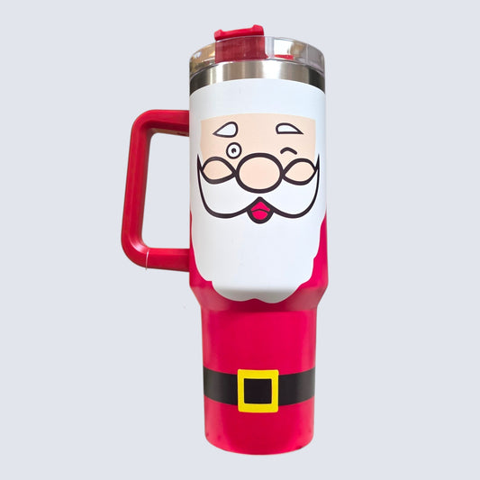 (#81) SANTA CLAUS WATER CANISTER WITH STRAW 1 PC