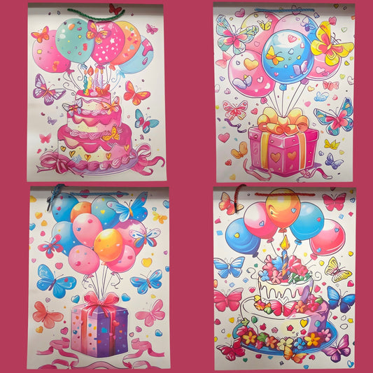 MIXED HAPPY BIRTHDAY PAPER GIFT BAGS 12 PCS VER. 3                    (NO.BG260401-51L)