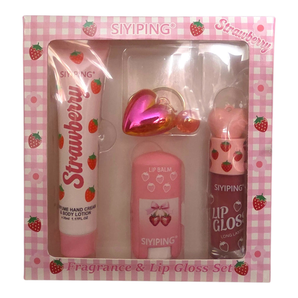 SIYIPING STRAWBERRY FRAGRANCE & LIP GLOSS SET 2 PCS