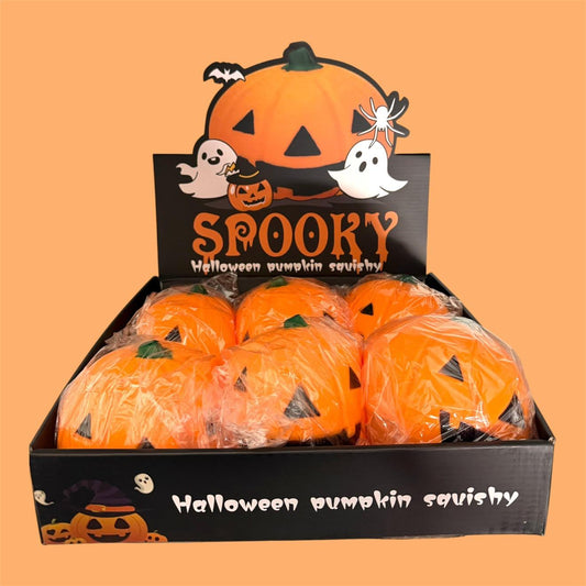 SPOOKY HALLOWEEN PUMPKIN SQUISHY 6 PCS DISPLAY