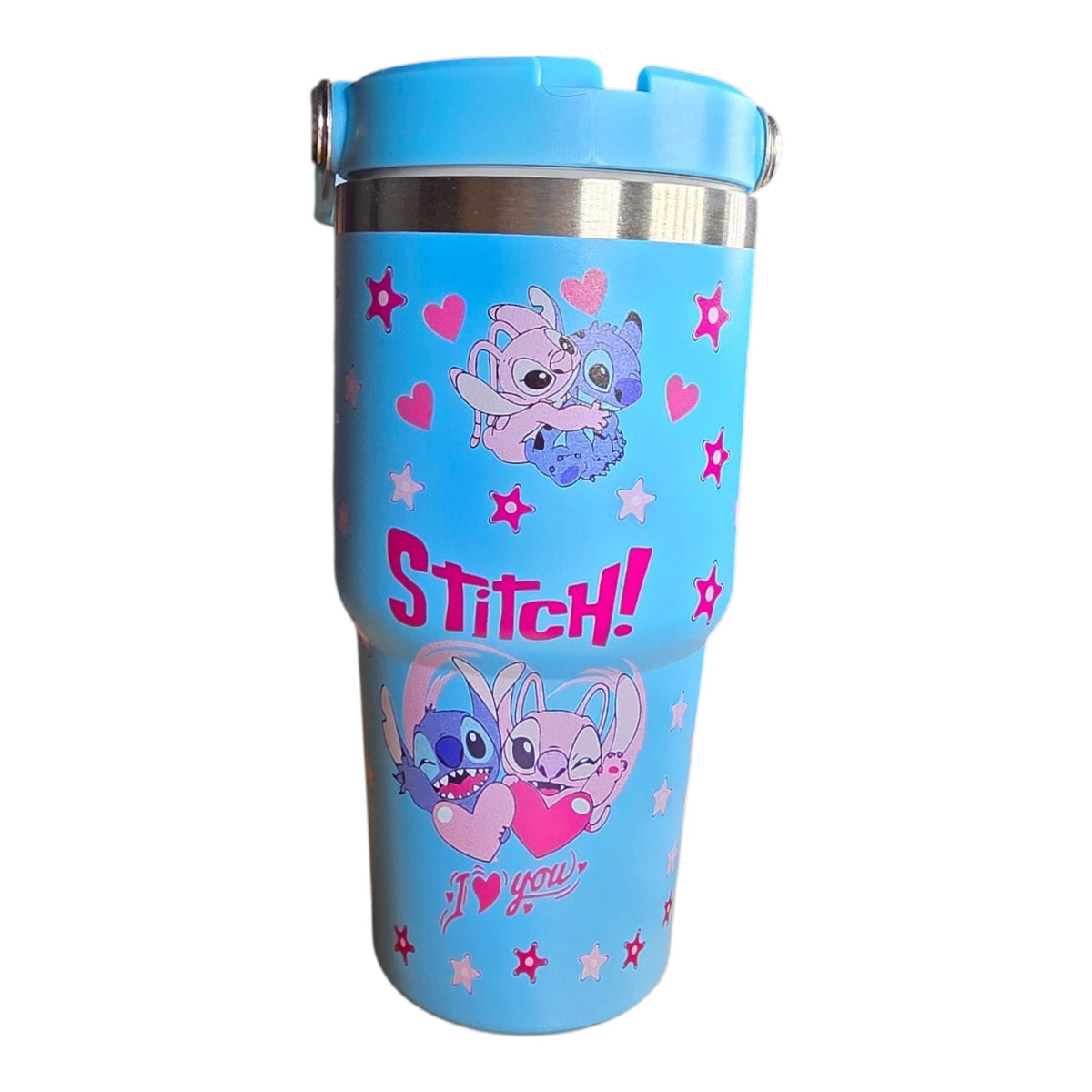 (#60) BLUE ALIEN LOVE S-WATER CANISTER WITH BUILT IN STRAW 20 OZ./.59 L 1 PC