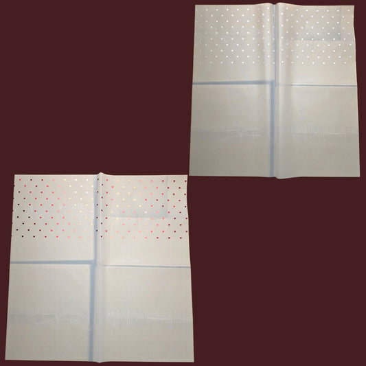 WHITE KOREAN PAPER WITH FRONT RED & BACK WHITE HEARTS 20 PCS